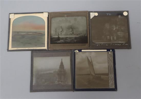 A box of magic lantern slides